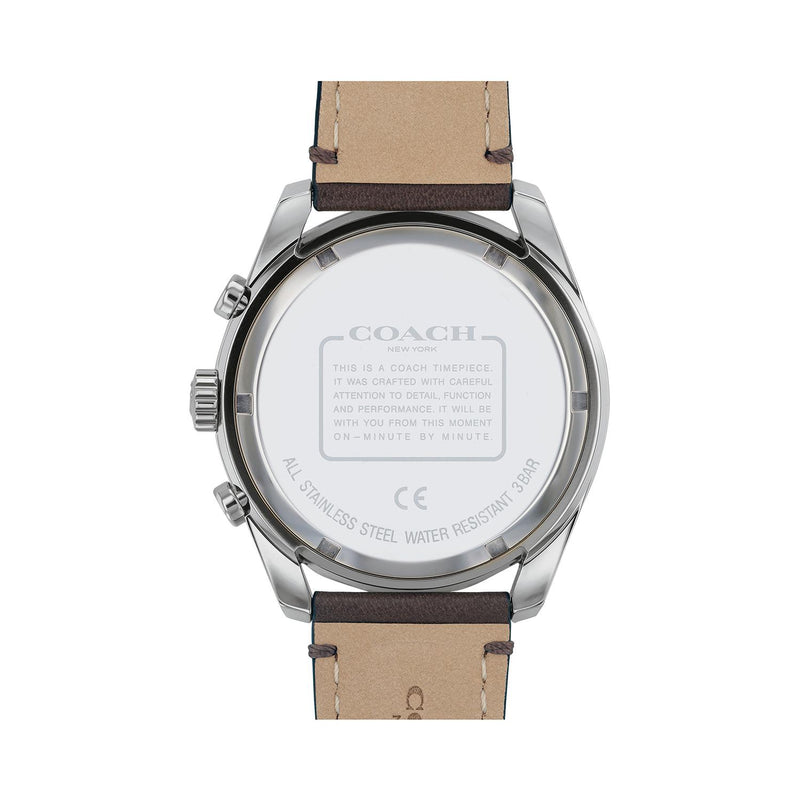 Reloj para hombre con correa de cuero marrón Coach Preston 14602514