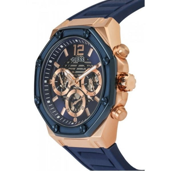 Guess Reloj Hombre Multifunción Correa Silicona Azul GW0263G2