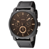 Fossil Machine Chronograph Reloj de hombre de cuero negro FS5586