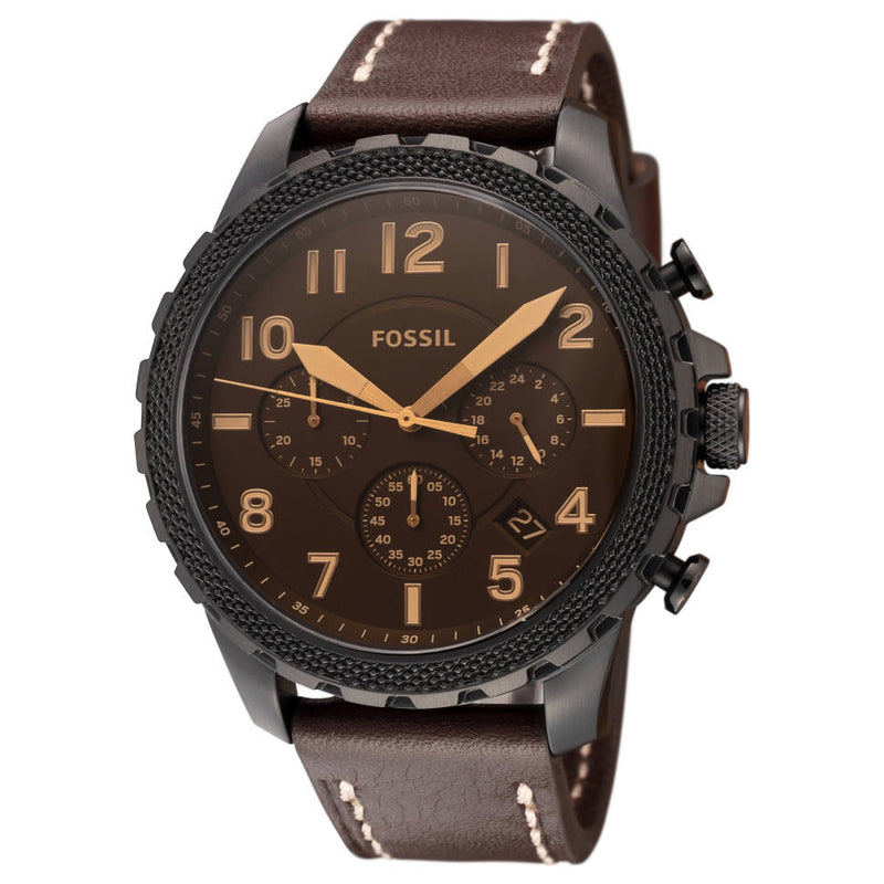 Fossil Bowman Reloj cronógrafo de cuero marrón para hombre FS5601