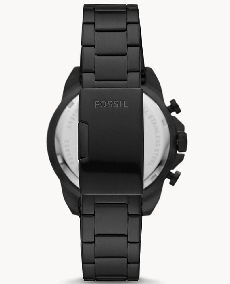 Fossil Bronson Reloj cronógrafo de cuarzo con esfera negra para hombre FS5853