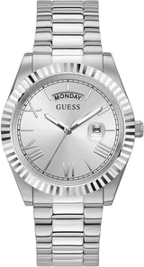 Guess Reloj para Hombre de Acero Inoxidable en Tono Plateado GW0265G6