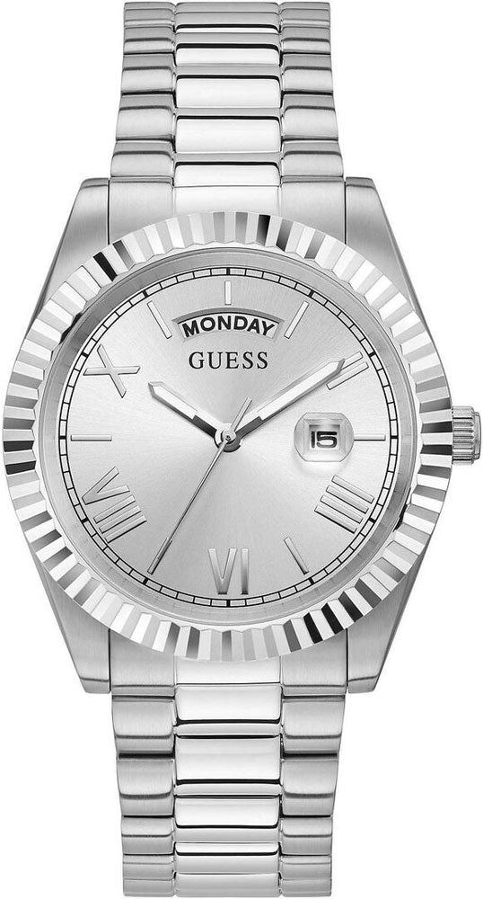 Guess Reloj para Hombre de Acero Inoxidable en Tono Plateado GW0265G6