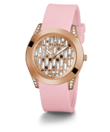 Guess Clarity Pink Tone Silicone Strap Women's Watch GW0109L2