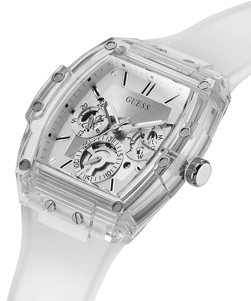 Guess Multifunción Clear PU Reloj Hombre GW0203G1