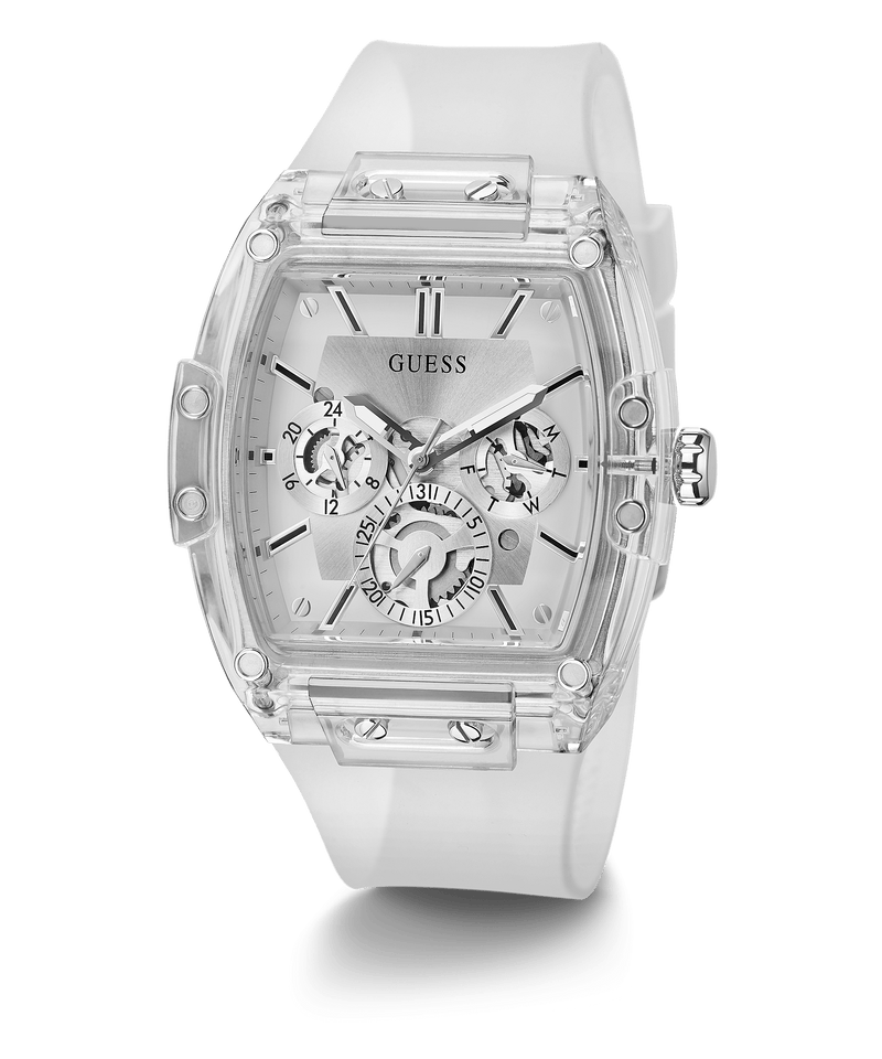 Guess Multifunción Clear PU Reloj Hombre GW0203G1