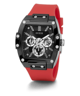 Reloj Hombre Guess Caja Negra Silicona Roja GW0203G4