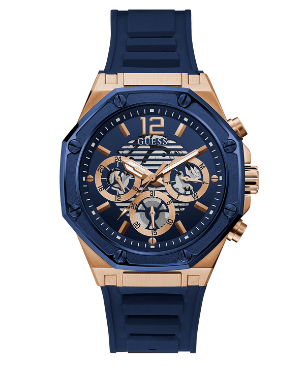 Guess Reloj Hombre Multifunción Correa Silicona Azul GW0263G2