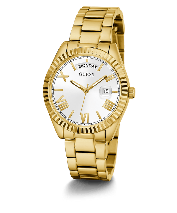 Reloj Guess Luna Mujer Oro Esfera Blanca GW0308L2