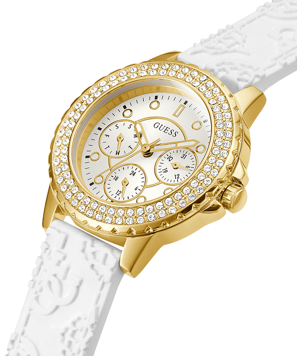 Guess Crown Jewel Reloj Mujer Correa Silicona Blanca GW0411L1