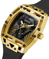 Reloj Guess GW0500G1 para hombre con correa de caucho y caja en tono dorado