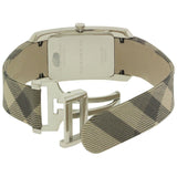 Burberry Nova Check Canvas reloj de mujer con esfera plateada BU9404