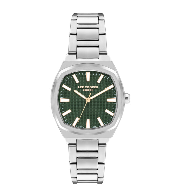 Lee Cooper Women's 33MM Silver Analog Green Dial Watch – LC07985.370