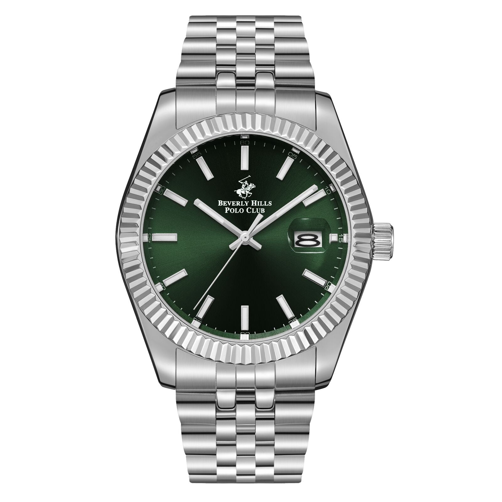 ساعة رجالية فضية من نادي بيفرلي هيلز بولو، موديل BP3018X.371
