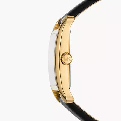 Michael Kors Monroe Three Hand Black Dial Black Leather Strap Watch for Women - MKO1027 mk01027 - Image 2