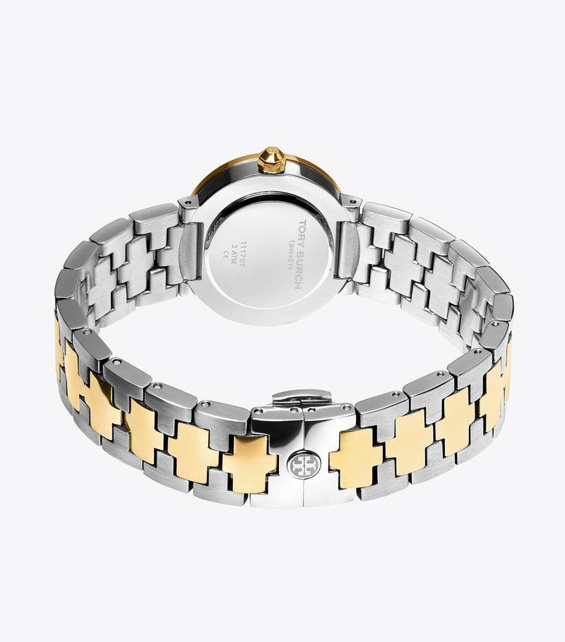 Tory Burch The Reva Dual Tone Stainless Steel Strap Women's Watch TBW4016 - Image 3