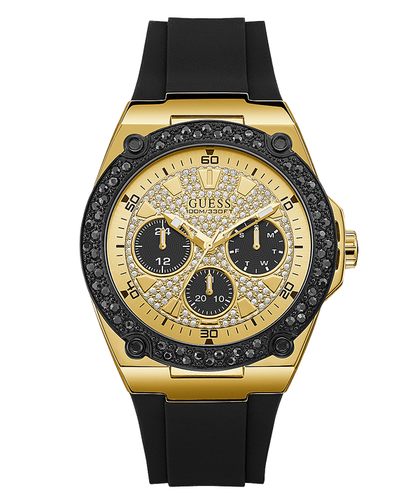 Reloj Guess U1257G1 de silicona para hombre en tono dorado negro Glitz