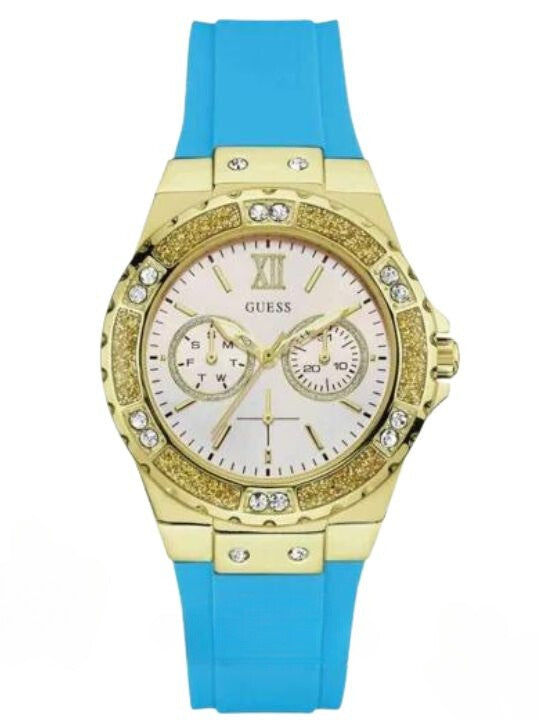 Guess Limelight Crystal White Dial Reloj analógico para mujer W1053L6