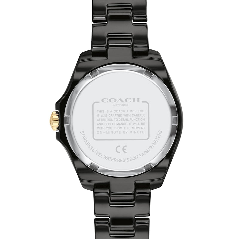 Coach Preston Reloj de cuarzo con esfera negra para mujer 14503461