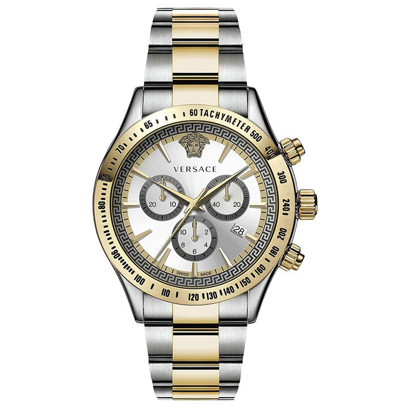 Versace Quartz Two-Tone Stainless Steel Silver Dial Men's Watch VEV700519 (Defect)