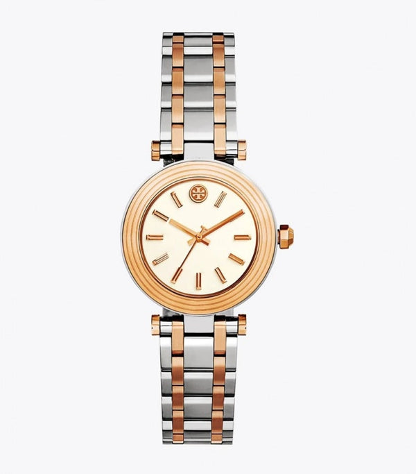 Tory Burch Classic T Watch Two Tone Rose Gold Silver Women's Watch TBW9011 - Image 1