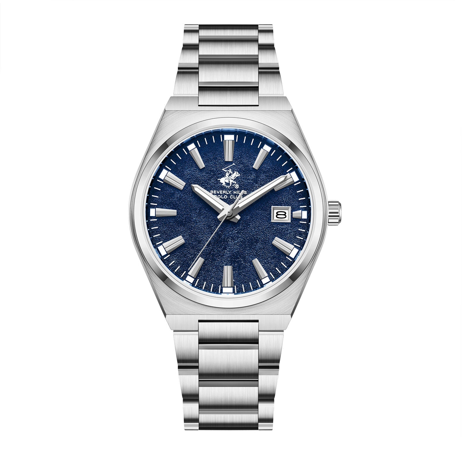 ساعة رجالية فضية من نادي بيفرلي هيلز بولو، موديل BP3851X.390