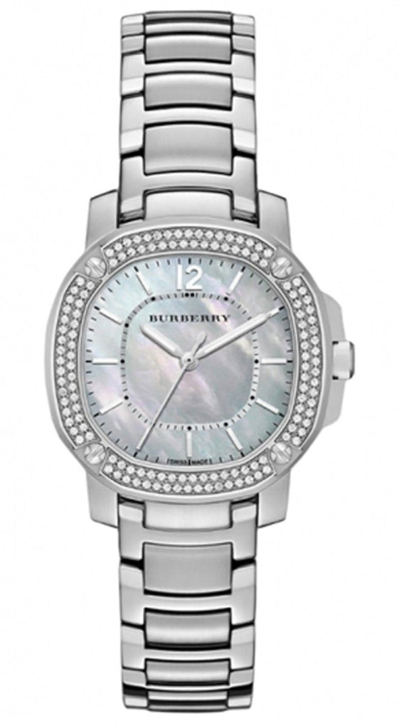 Burberry The Britain Diamonds Mother of Pearl Dial Silver Steel Strap Watch for Women - BBY1801 BBY1801 - Image 1