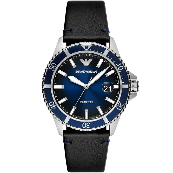 Emporio Armani Silver and Blue Men's Watch - AR11516 AR11516 - Image 1