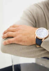 Armani Exchange Banks Reloj cronógrafo de cuarzo con esfera azul para hombre AX1723