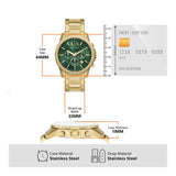 ساعة أرماني إكستشينج بانكس كرونوغراف للرجال، لون ذهبي، مينا أخضر - AX1746