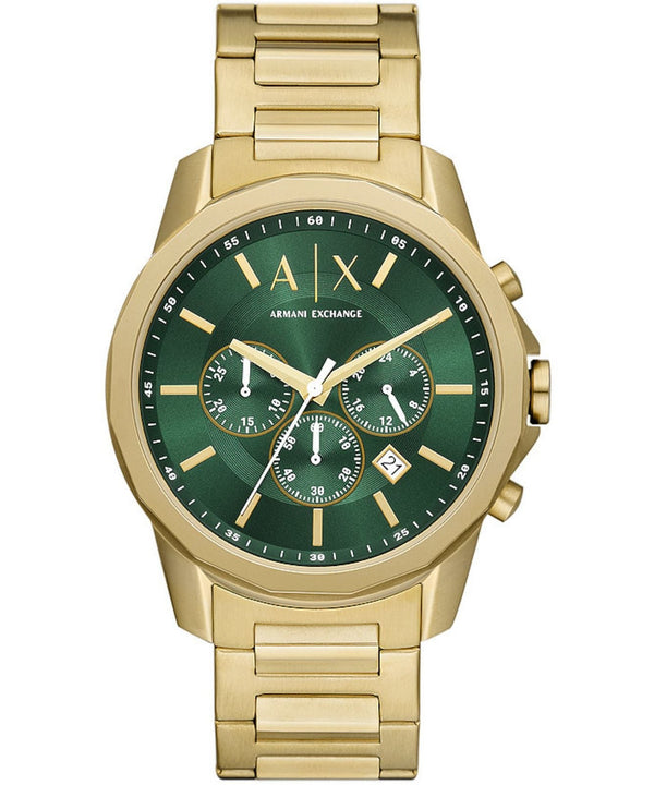 Armani Exchange Banks Chronograph Gold-Tone Green Dial Men's Watch - AX1746