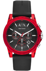 Armani Exchange Outerbanks Red Silicon Strap Men's Watch - AX1338
