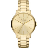 Armani Exchange Reloj para hombre de acero inoxidable en tono dorado con tres manecillas AX2707