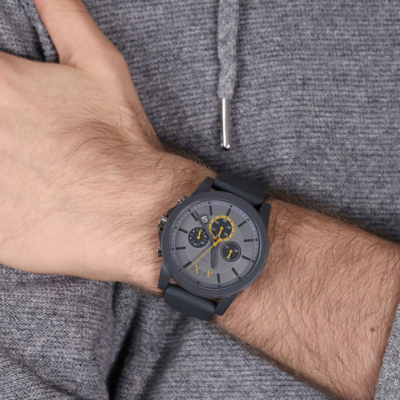 Armani Exchange Reloj cronógrafo de cuarzo con esfera gris para hombre AX7123