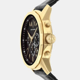 Armani Exchange Reloj cronógrafo de cuero negro para hombre AX7133