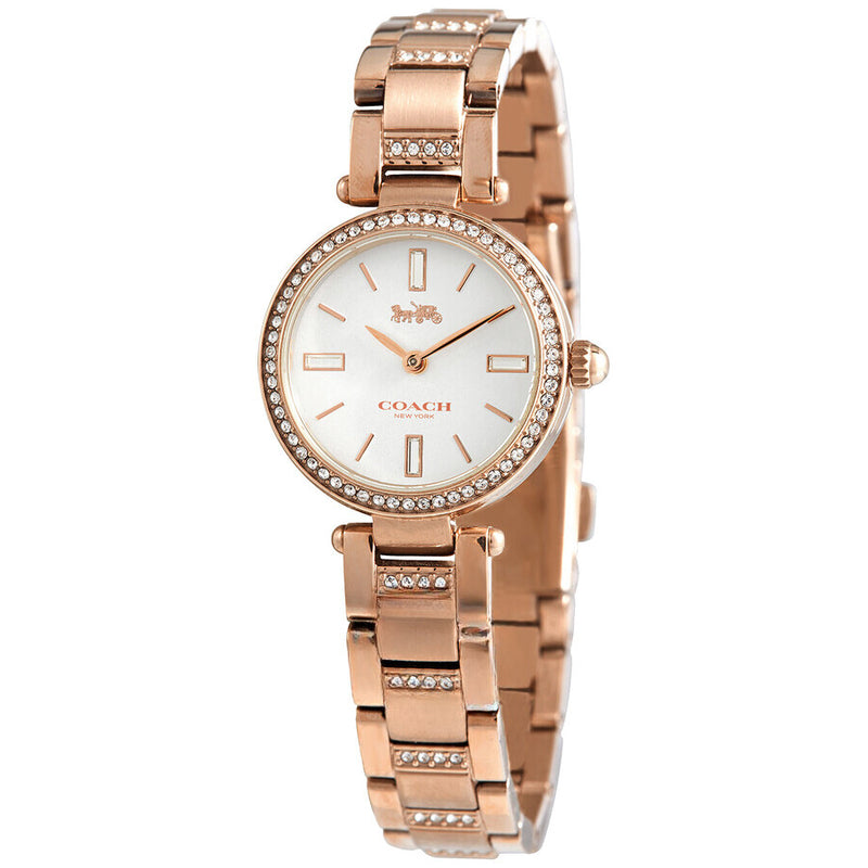 Coach Park - Reloj de cuarzo para mujer, esfera blanca, tono dorado rosa, 14503099