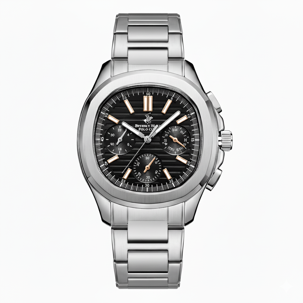 ساعة رجالية فضية من نادي بيفرلي هيلز بولو - BP3212X.392