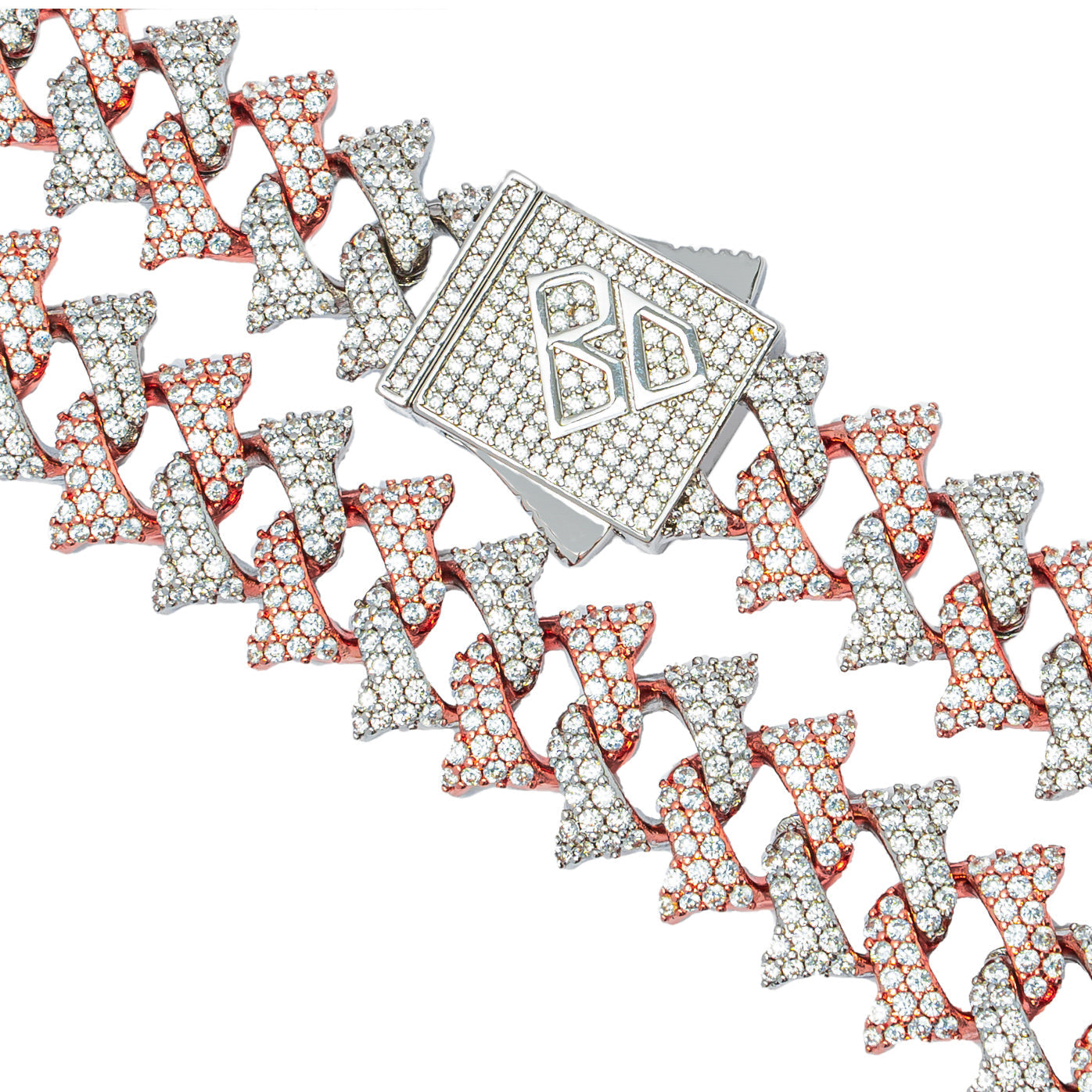 Big Daddy 18MM Solid Two-Tone Spiked Diamond Chain - Chain