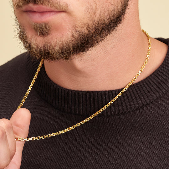 Big Daddy 3mm Stainless Steel Mariner Cable Gold Chain - Chain