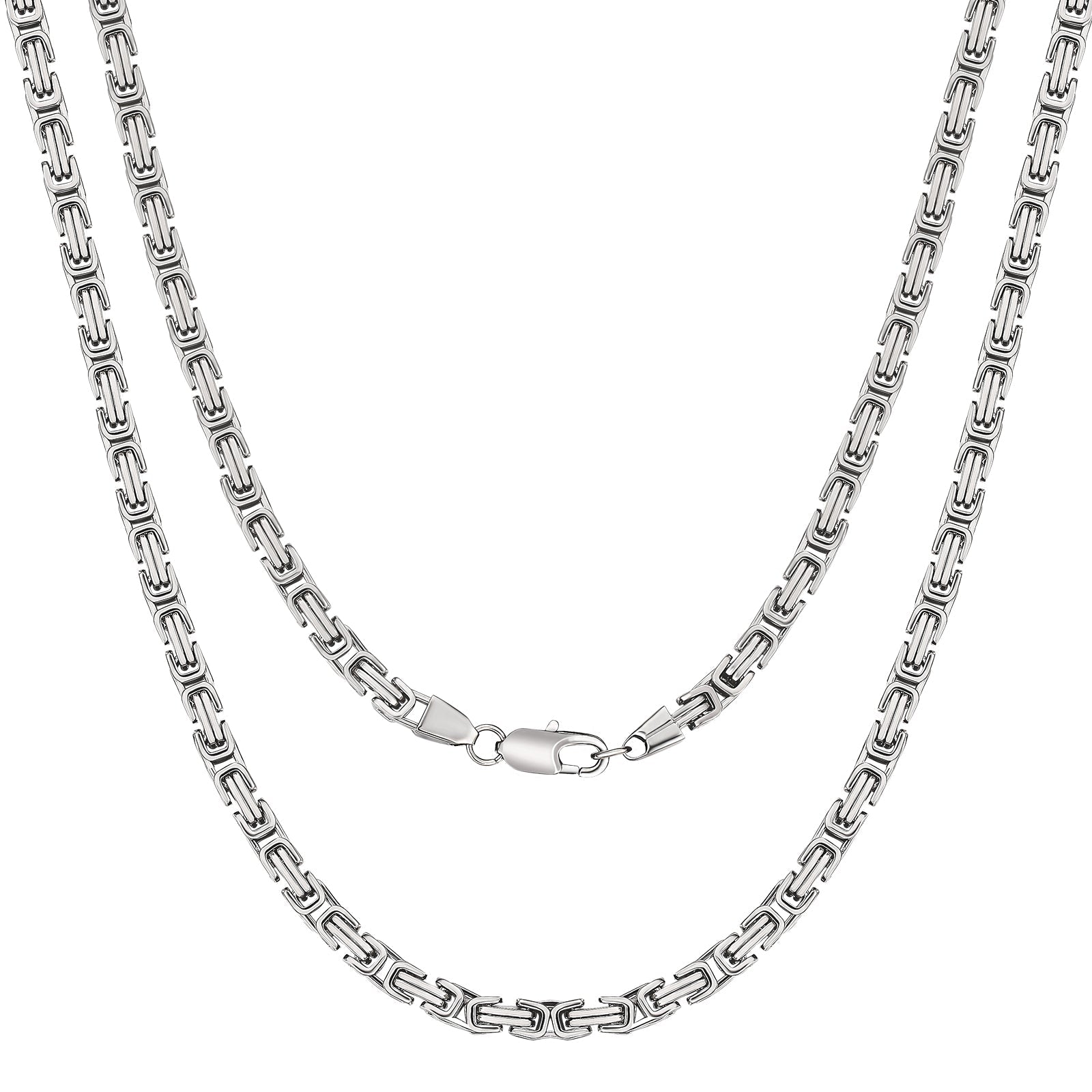 Big Daddy 5mm Stainless Steel Byzantine Silver Chain - Chain