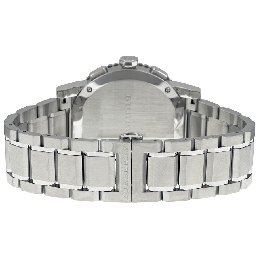 Burberry Reloj cronógrafo de acero inoxidable con esfera negra para hombre BU9380