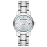 Burberry BU9125 Reloj de mujer con esfera de nácar y acero inoxidable plateado