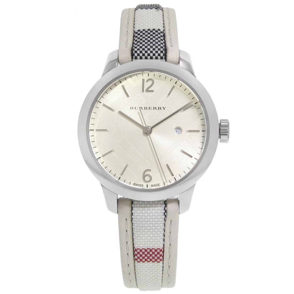 Reloj Burberry para mujer con correa de piel clásica plateada BU10113