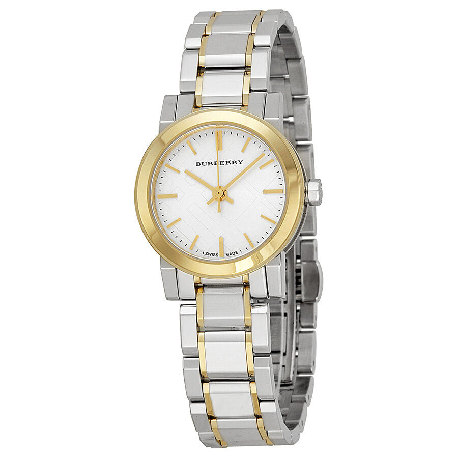 Burberry Silver Dial Bicolor Acero inoxidable Ladies Watch BU9217