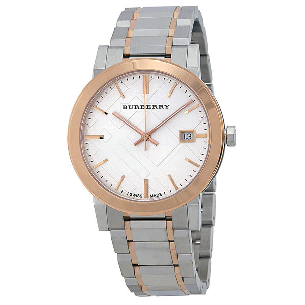 Burberry Reloj unisex de acero inoxidable en dos tonos con esfera plat Watches of America