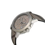 ساعة بربري ذا سيتي للرجال بحزام جلدي بني BU9358