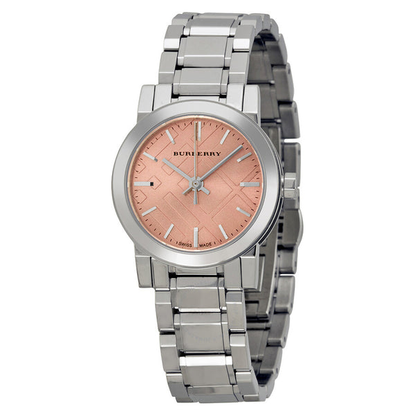 Burberry The City Pink Dial Stainless Steel Ladies Watch BU9231