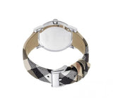 ساعة بربري النسائية "ذا سيتي" بحزام بنقشة دخانية BU9118