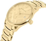 Burberry The Classic Reloj de acero inoxidable con esfera dorada para hombre BU10006