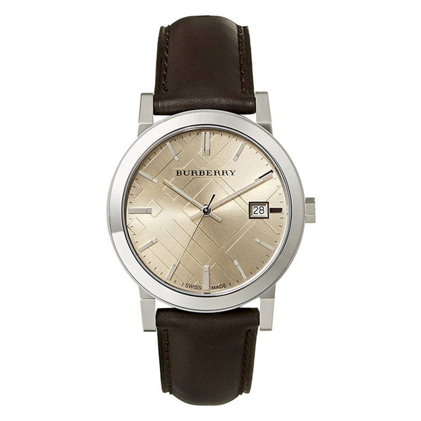 Burberry Fawn Dial Marrón Cuero Hombre Reloj BU9011